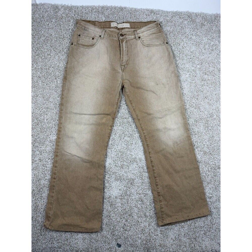 Arizona Sneaker Fit Jeans Mens 36x30 Tan Beige Straight Leg Cotton